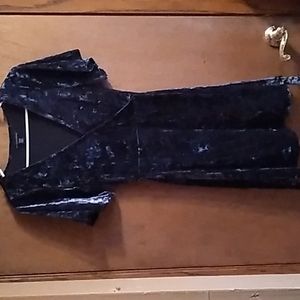 American Eagle Outfitters Flirty Navy Blue Crushed Velvet Dress
